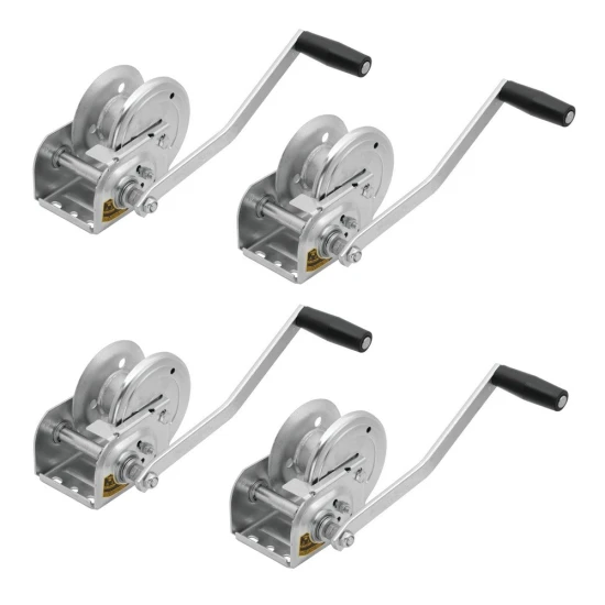 Fulton 1,000 lb Brake Winch with Plated Gear Cover and Dual Ratchet – 4-Pack Bundle