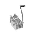 Fulton 1.5K Automatic Brake Winch with Dual Ratchet System – No Strap, Silver