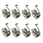 Fulton 1.5K Brake Winch with Cable – Dual Ratchet, Clear Zinc – Bundle of 8