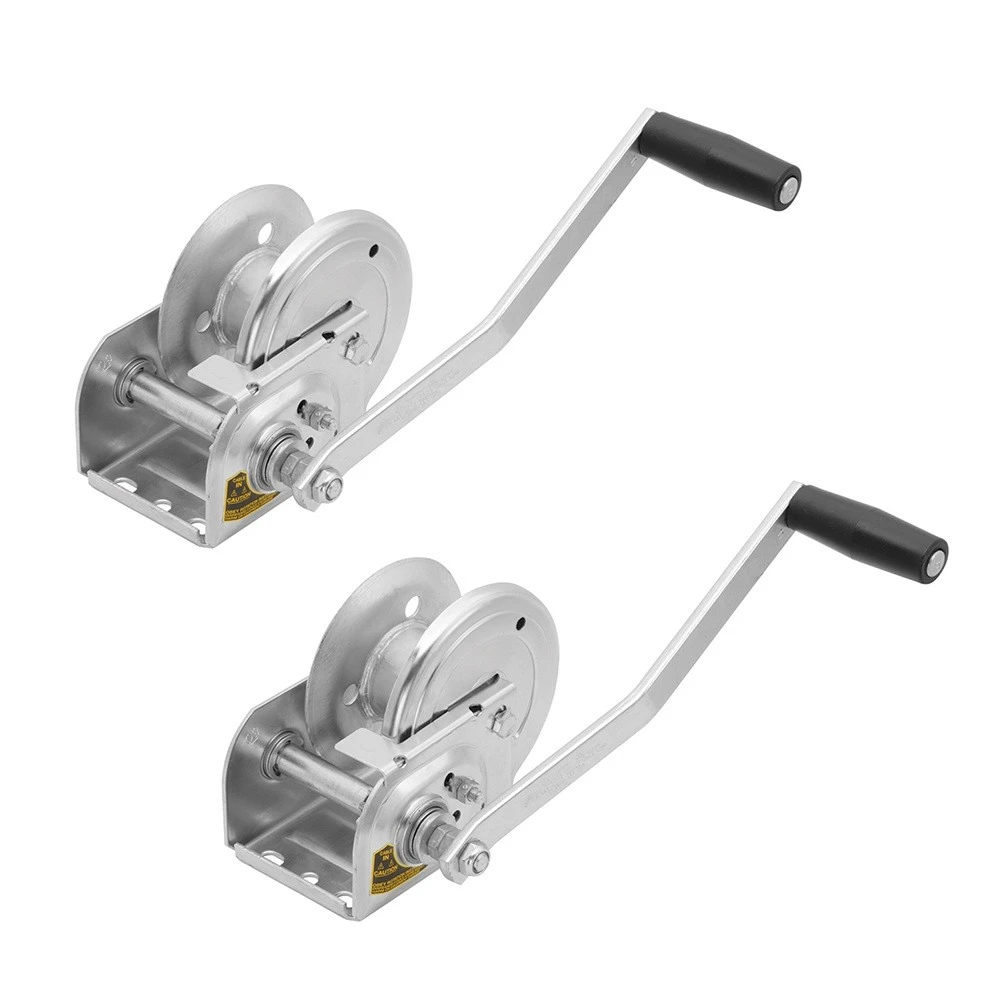 Fulton 1.5K automatic brake winch with plated gear cover and clear zinc finish
