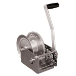 Fulton 1,500 lb automatic brake winch with plated gear cover and no strap deluxe silver bundle of 10