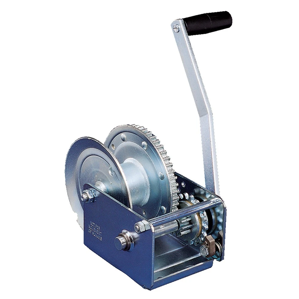 Fulton 1.5K automatic brake winch pair with plated gear cover, Z‑Max600 zinc, no strap