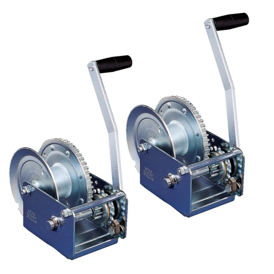 Fulton 1.5K automatic brake winch pair with plated gear cover, Z‑Max600 zinc, no strap