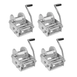Fulton 4‑Pack 2,500 lb Automatic Brake Winches with Cable Z‑Max600 Zinc Boat Lift