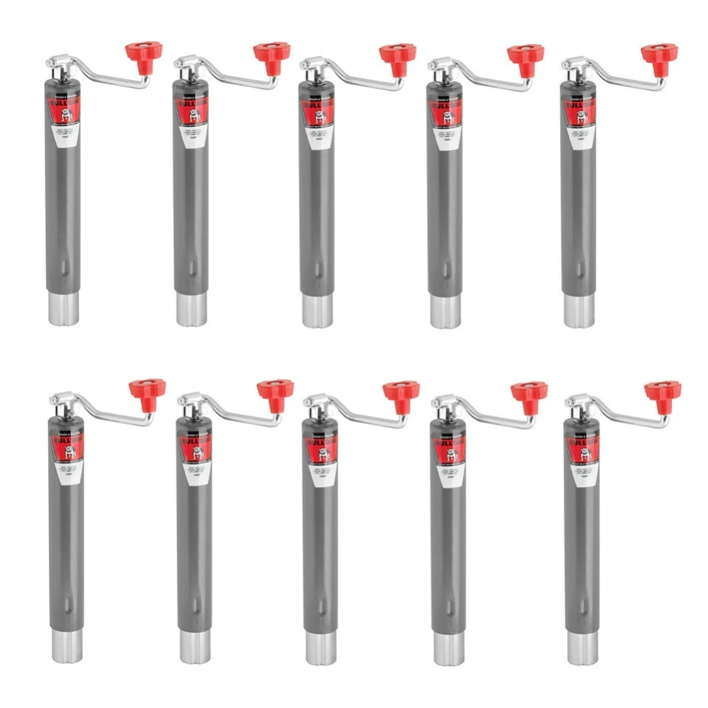 Bulldog 2K Round A-Frame Trailer Jack Bundle with 10" Lift and Topwind Handle
