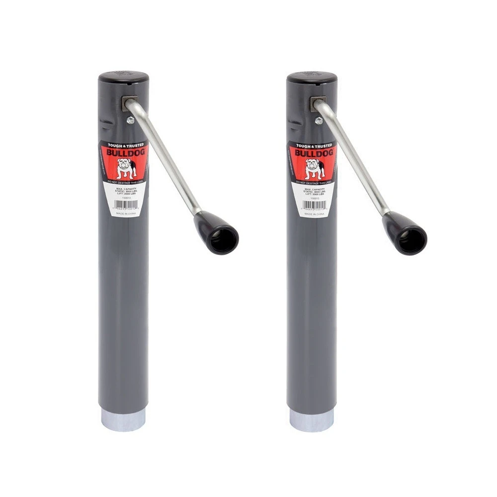 Bulldog 2K Round A-Frame Trailer Jack Sidewind with 10" Lift Fixed Leg