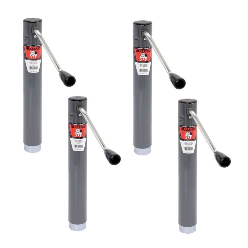 Bulldog 2K Round A-Frame Trailer Jack with 10" Lift and Sidewind Handle – Bundle of 4