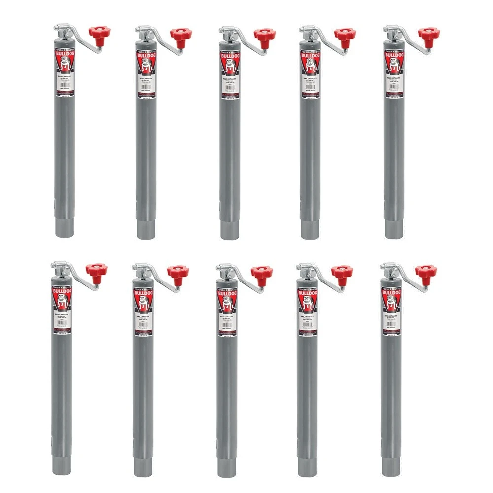 Bulldog 2K Round A-Frame Trailer Jack Set with 10" Lift and Topwind Handle