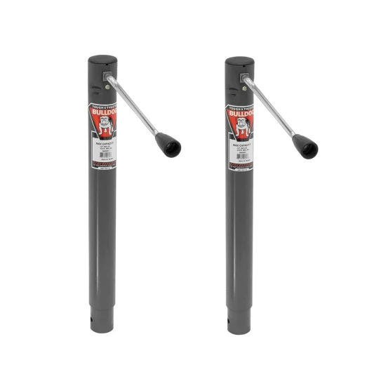 Bulldog 2x 2K Round A-Frame Trailer Jacks – 15" Lift, Sidewind Weld-On