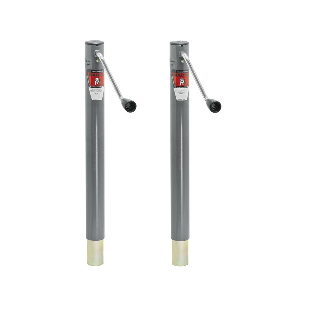 Bulldog 2K Round Trailer Jacks 15 Inch Lift Sidewind Weld-On A-Frame Fixed Leg