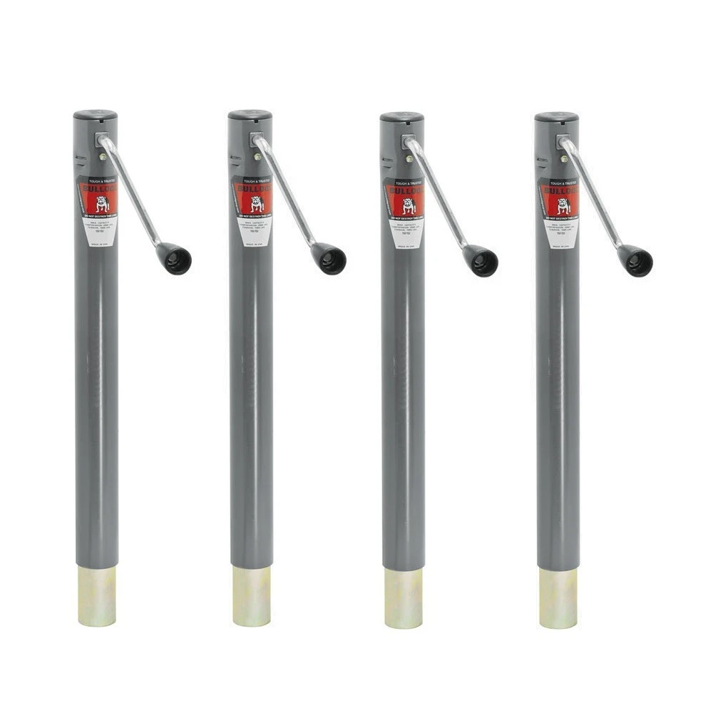 Bulldog 2K A-Frame Round Trailer Jack 15" Lift with Sidewind Handle – 4 Pack