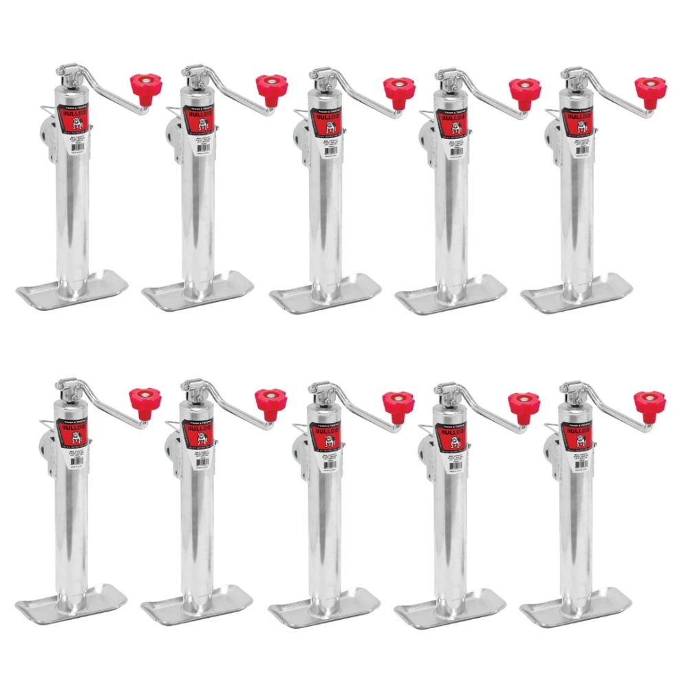 Bulldog 2K pipe mount swivel trailer jack pack of 10 with 10-inch topwind lift