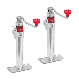 2-Pack Bulldog 2,000 lb Pipe Mount Swivel Trailer Jacks with 10″ Topwind Lift