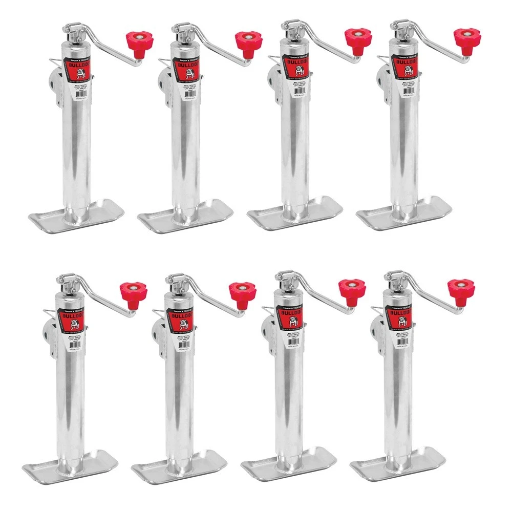 Bulldog 8-pack 2,000 lb pipe mount swivel trailer jacks topwind 10 inch lift