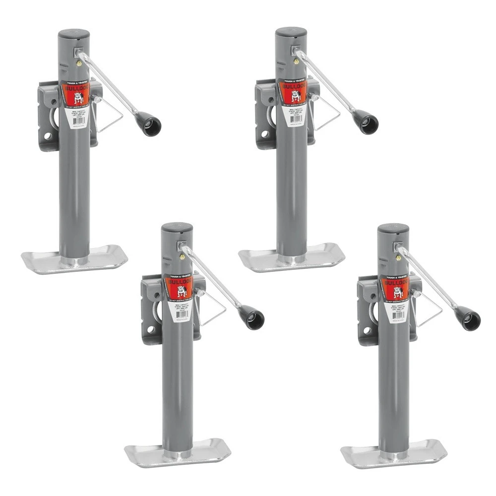Bulldog 2K snap ring swivel trailer jack sidewind footplate 10-inch lift 4-pack