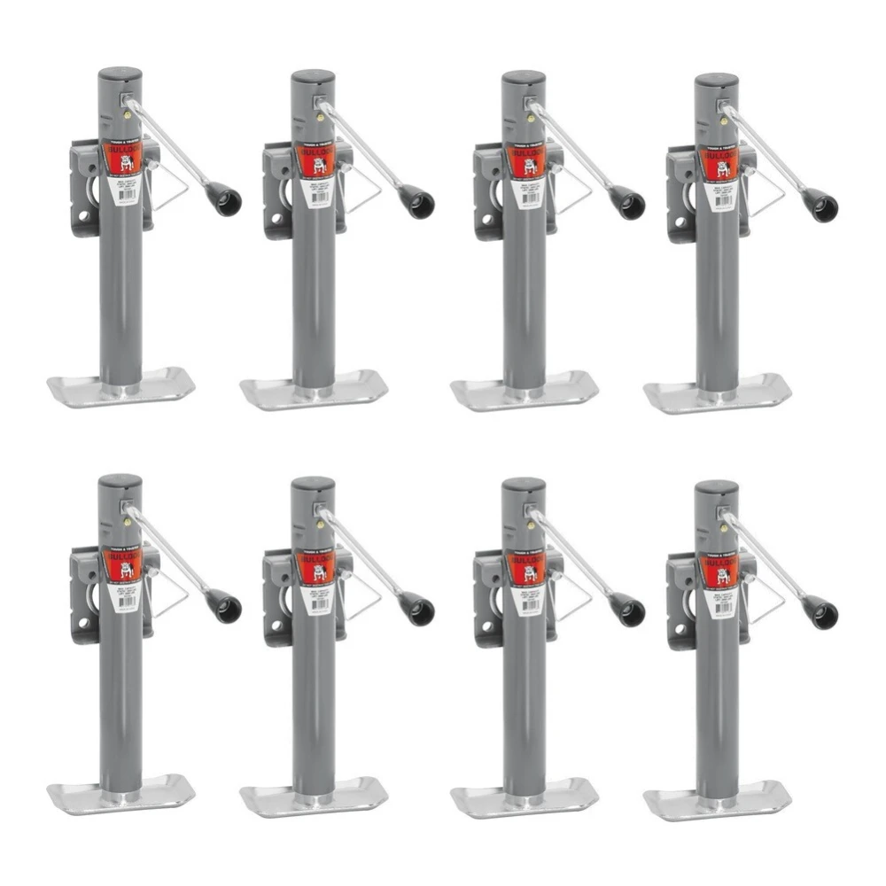 Bulldog 8-pack 2000 lb snap ring swivel trailer jacks with 10″ sidewind and footplate