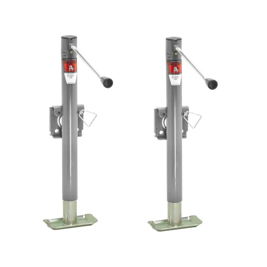 Bulldog 2K lb snap-ring swivel trailer jack 15″ sidewind footplate 2-pack