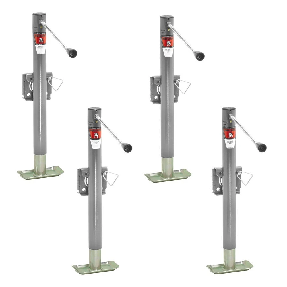 Bulldog 4 pack 2K snap ring swivel trailer jack sidewind 15 inch lift footplate