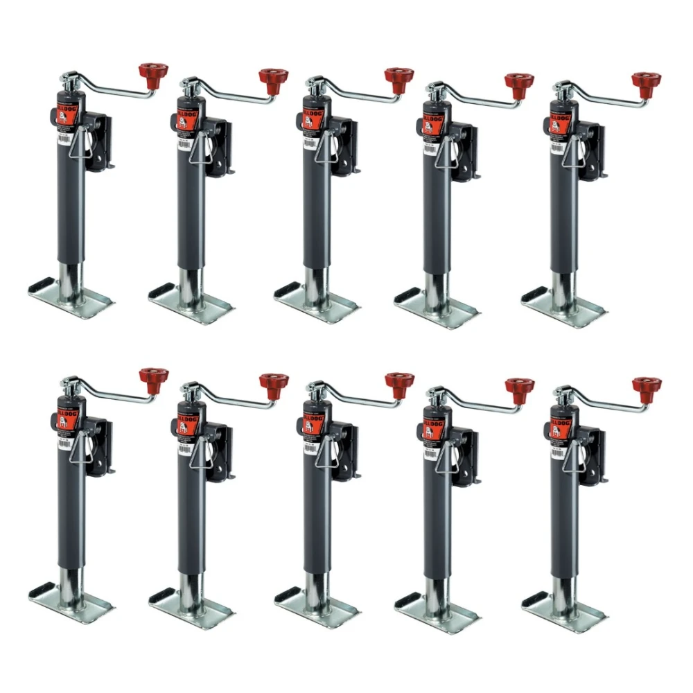 Bulldog 10-Pack 2K Snap Ring Swivel Trailer Jacks with 10-Inch Topwind Lift and Footplate