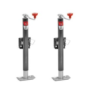Bulldog 2K Snap Ring Swivel Trailer Jacks with 15" Topwind Lift and Footplate – Set of 2
