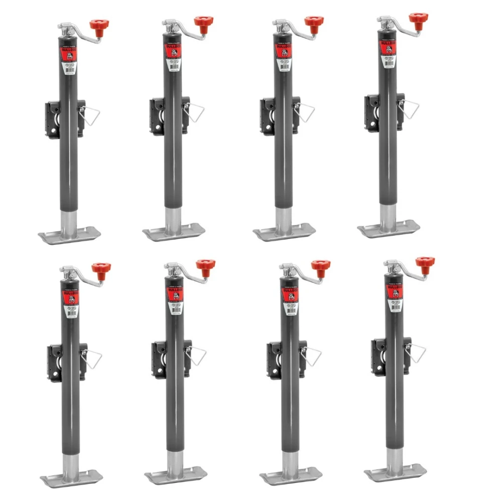 Bulldog 2,000 lb Snap Ring Swivel Trailer Jack 15-inch Topwind with Footplate – Pack of 8