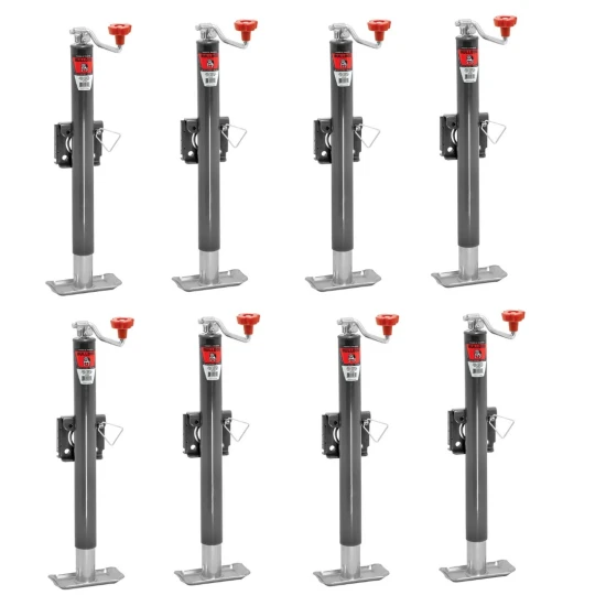 Bulldog 2,000 lb Snap Ring Swivel Trailer Jack 15-inch Topwind with Footplate – Pack of 8