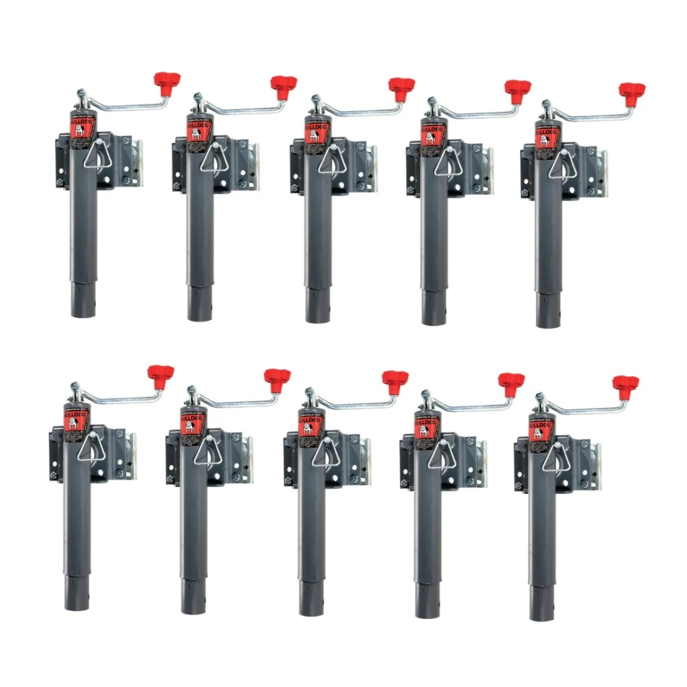 Bulldog 2K Snap Ring Swivel Trailer Jack 10″ Lift Bolt-On Topwind – Set of 10