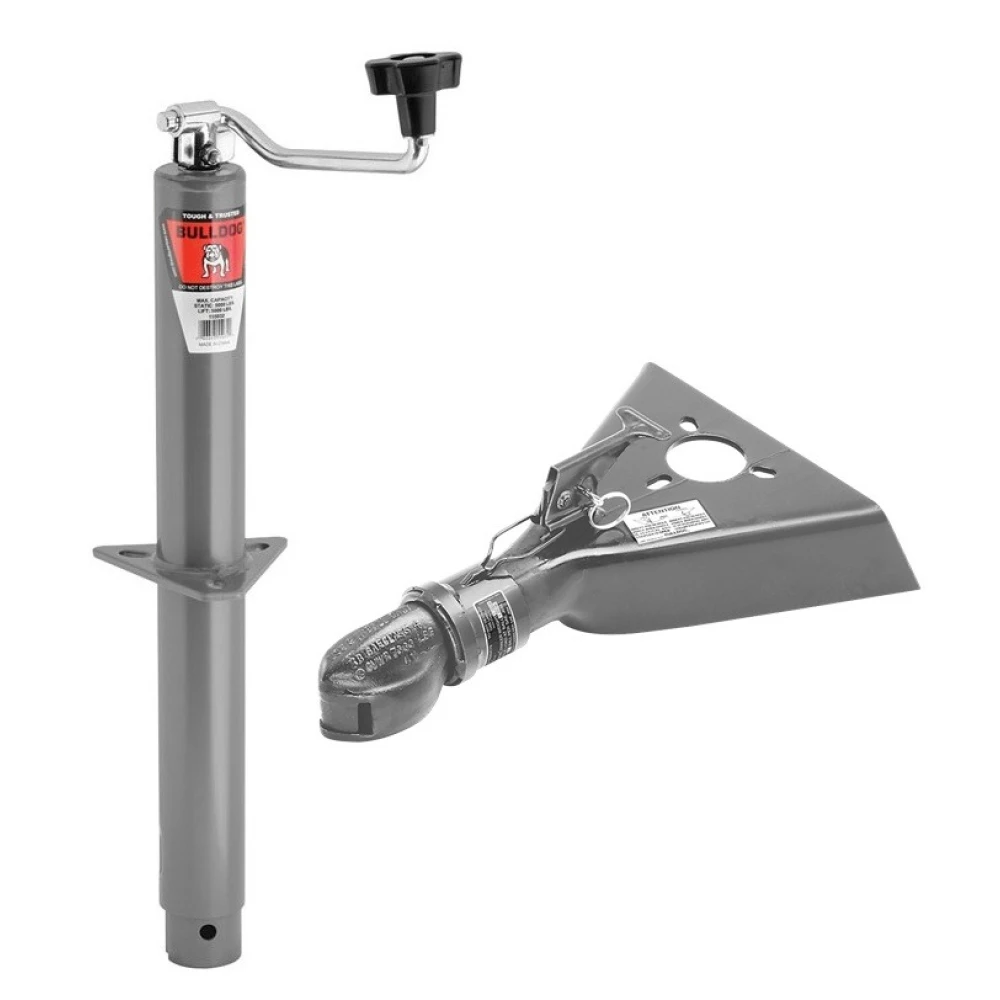 Bulldog 5K A-Frame Trailer Jack with 15" Topwind Lift and 7K Collar-Lok Coupler