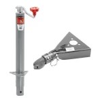Bulldog 2K Round A-Frame Trailer Jack with 15in Lift and 5K Collar-Lok Coupler for 2in Ball