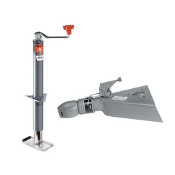 Bulldog 2K A-Frame Trailer Jack and Footplate 15" Lift Topwind w/ 12.5K Collar-Lok Coupler for 2-5/16" Ball