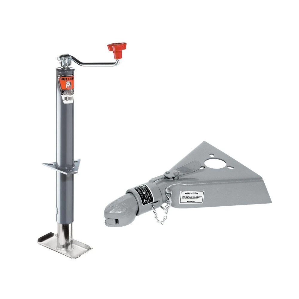 BULLDOG 2K Topwind A-Frame Trailer Jack with Footplate and 12.5K Collar-Lok Coupler