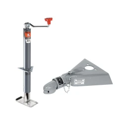 Bulldog 2K A-Frame Trailer Jack and Footplate 15" Lift Topwind w/ 12.5K Collar-Lok Coupler for 2-5/16" Ball