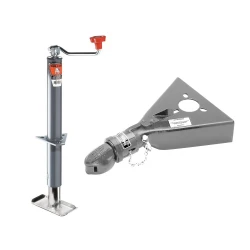 Bulldog 2K A-Frame Trailer Jack and Footplate 15" Lift Topwind w/ 15K Collar-Lok Coupler for 2-5/16" Ball