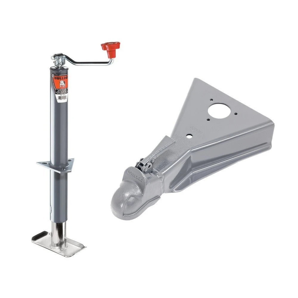 Bulldog 2K Topwind A-Frame Jack & 15K Cast-Head Coupler Bundle Bulldog 2K Topwind A-Frame Trailer Jack with Footplate and 15K Cast-Head Coupler
