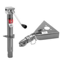 Bulldog 2K A-Frame Trailer Jack Sidewind 13" Lift w/ 7K Collar-Lok Coupler for 2" Ball