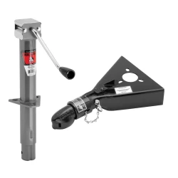 Bulldog 2K A-Frame Trailer Jack Sidewind 13" Lift w/ 7K Collar-Lok Coupler for 2" Ball