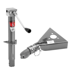 Bulldog 2K A-Frame Trailer Jack Sidewind 13" Lift w/ 5K Collar-Lok Coupler for 2" Ball