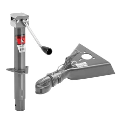 Bulldog 2K A-Frame Trailer Jack Sidewind 13" Lift w/ 7K Collar-Lok Coupler for 2" Ball