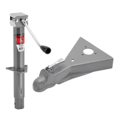 Bulldog 2K A-Frame Trailer Jack Sidewind 13" Lift w/ 8K Coupler for 2" Ball