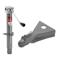 Bulldog 2K A-Frame Trailer Jack Sidewind 13" Lift w/ 12.5K Cast Head Coupler for 2-5/16" Ball