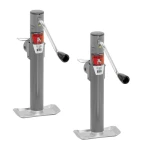 Bulldog 2K Round Pipe Mount Swivel Trailer Jack 10 Inch Lift Sidewind Handle 2‐Pack
