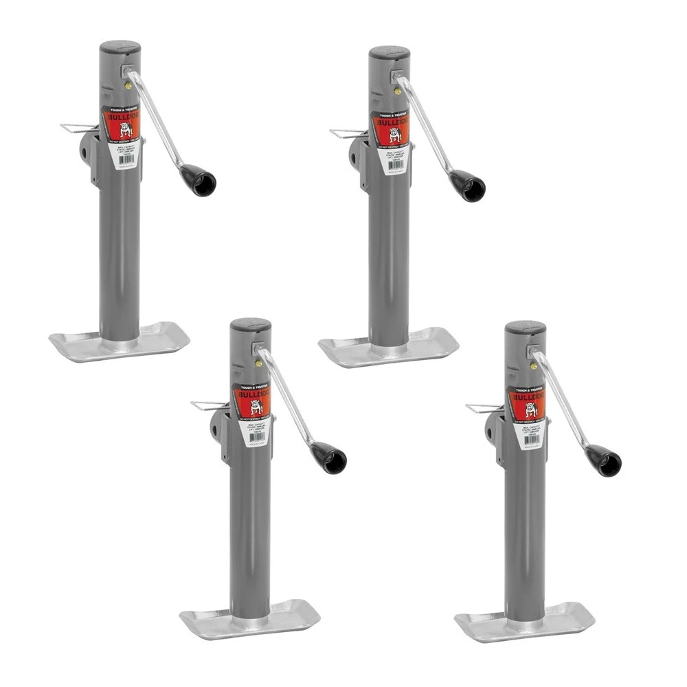 4-Pack Bulldog 2K Round Pipe Mount Swivel Trailer Jack 10″ Sidewind Lift