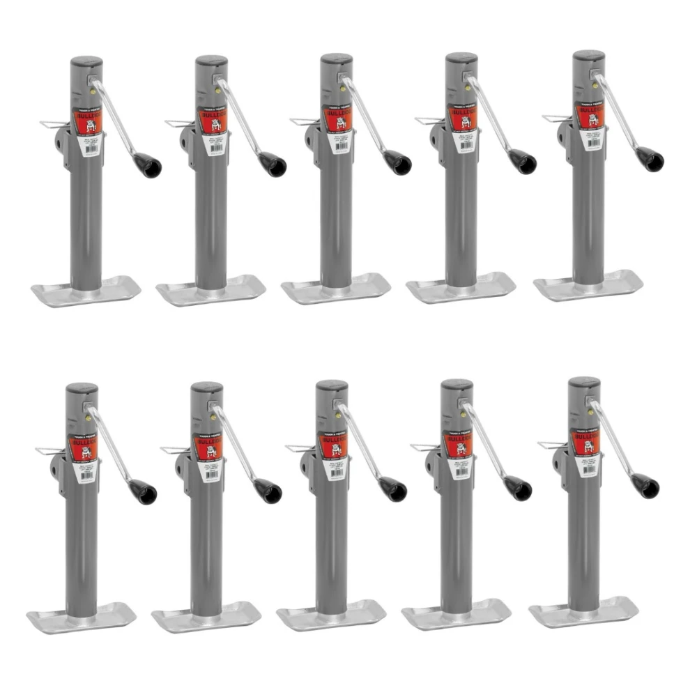 10-pack Bulldog 2,000 lb round pipe mount swivel trailer jacks sidewind 10 ″ lift