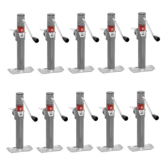 10-pack Bulldog 2,000 lb round pipe mount swivel trailer jacks sidewind 10 ″ lift