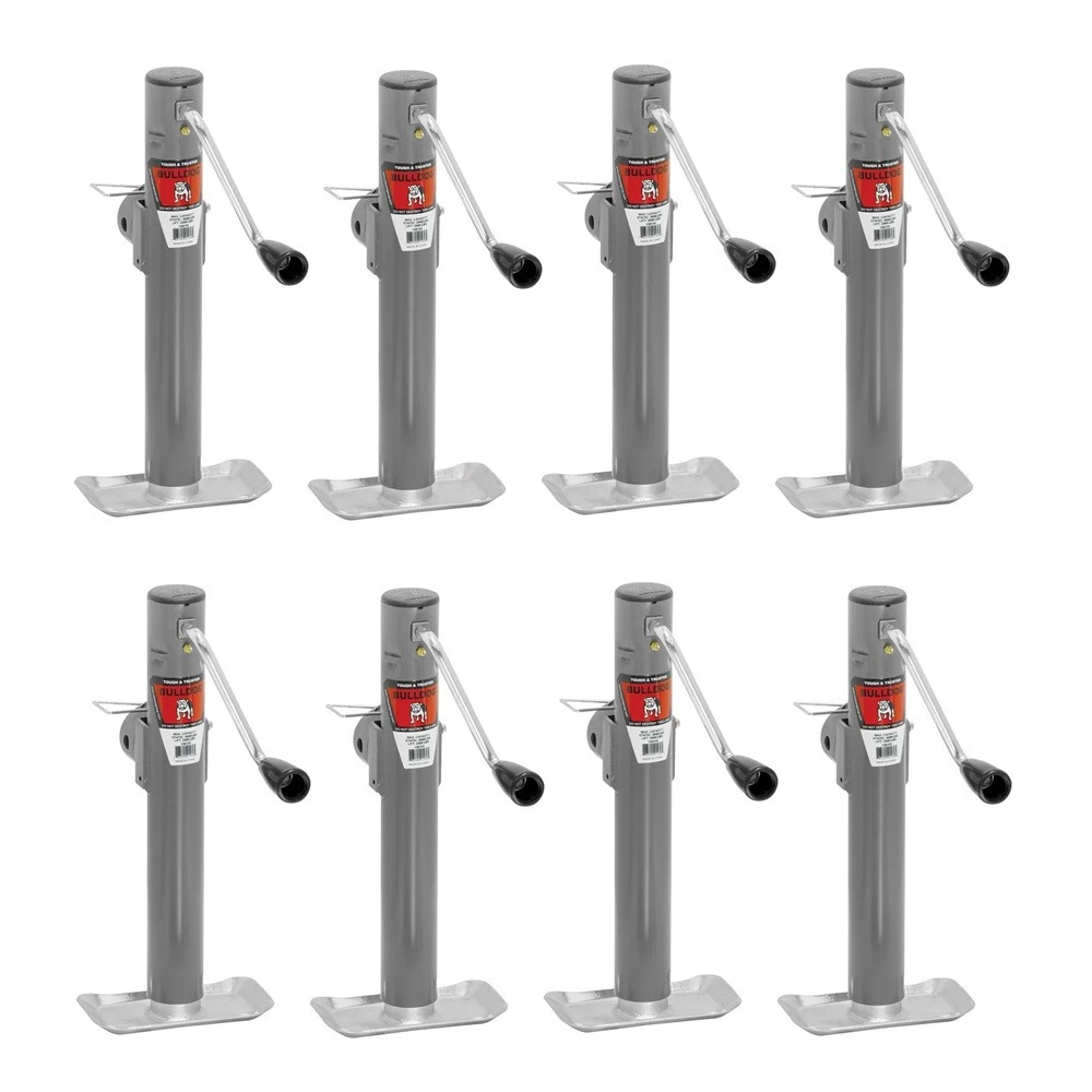 Bulldog 2K Round Pipe Mount Swivel Trailer Jack 10″ Lift Sidewind (Bundle of 8)