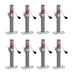 Bulldog 8x 2K Round Pipe Mount Swivel Trailer Jack w/ 10" Lift Sidewind and Pull Pin