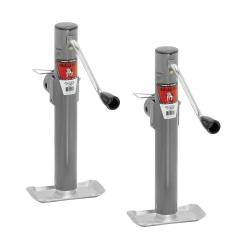 Bulldog 2x 2K Round Pipe Mount Swivel Trailer Jack w/ 15" Lift Sidewind and Pull Pin