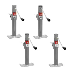 Bulldog 4x 2K Round Pipe Mount Swivel Trailer Jack w/ 15" Lift Sidewind and Pull Pin
