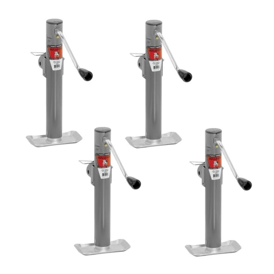 Bulldog 4-pack 2000 lb round pipe-mount swivel trailer jack 15″ lift