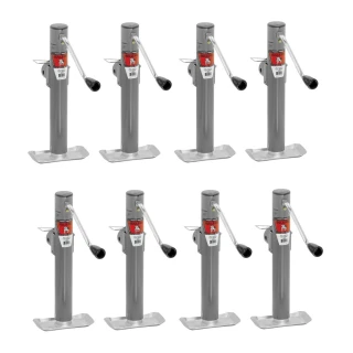 8-pack Bulldog 2K sidewind pipe-mount swivel trailer jacks 15″ lift
